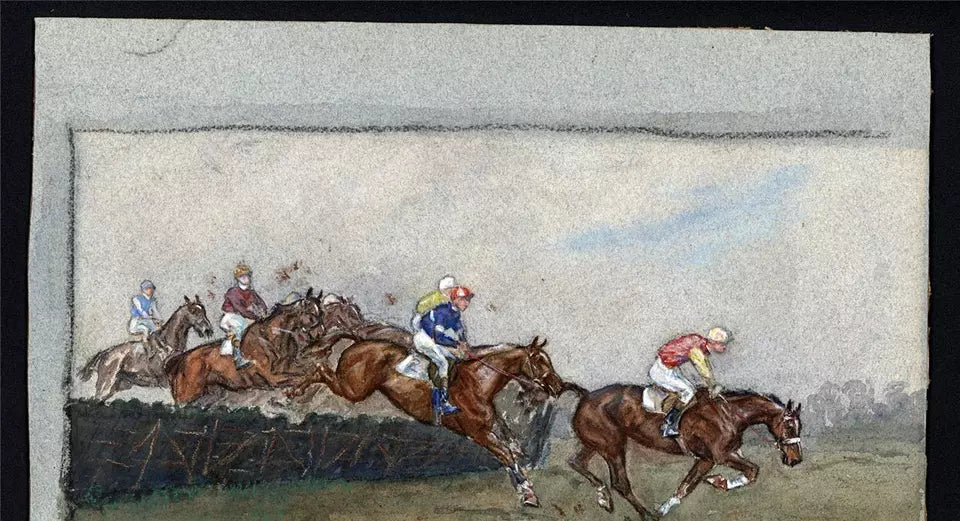 John Gregory King (b.1929) - Watercolour Painting - Horse Racing Scene