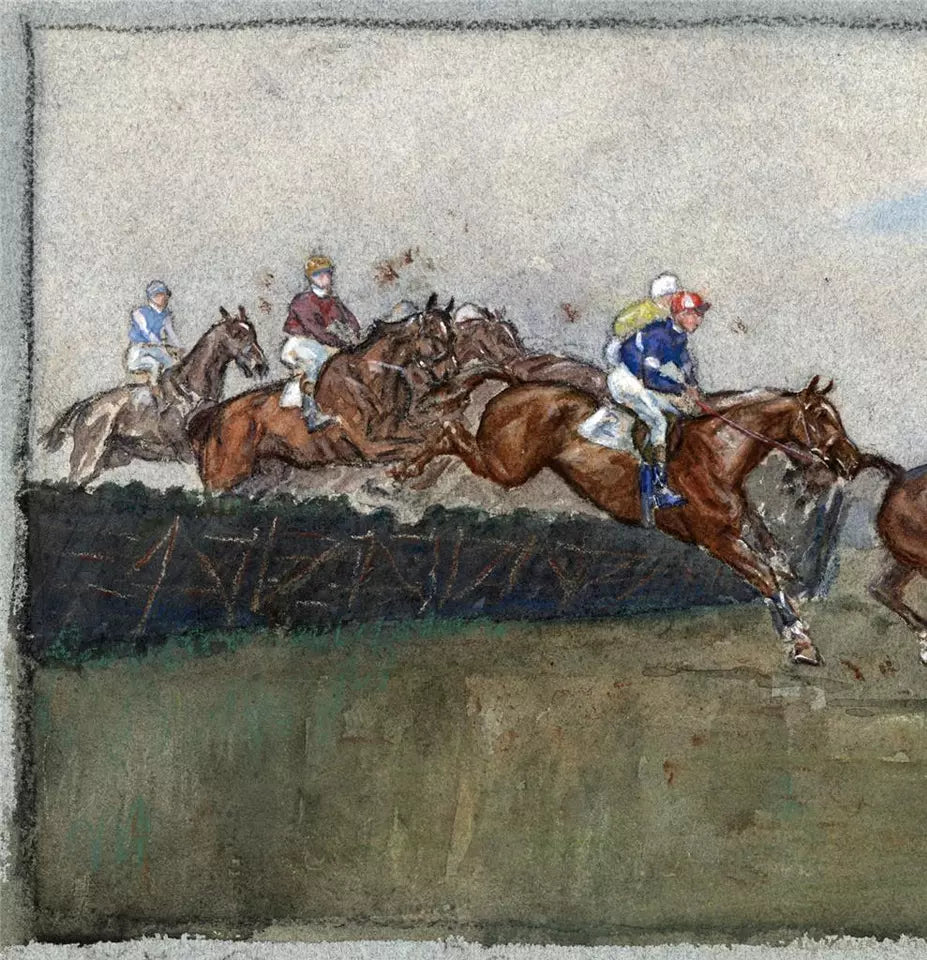 John Gregory King (b.1929) - Watercolour Painting - Horse Racing Scene