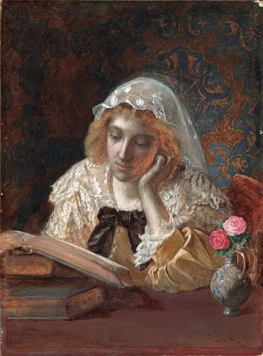 Frank Nowlan (1835-1919) Watercolour Painting - Portrait Of A Lady