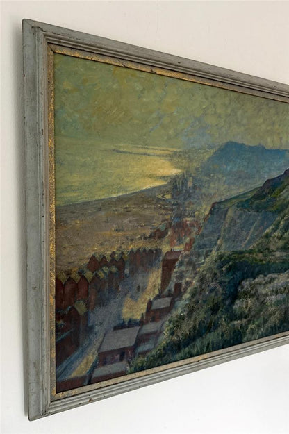 Charles F. Humphrey Oil Painting On Board - East Cliff Hastings Sussex6