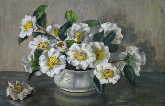 Alice Avery (1868-1957) Oil Painting On Board - Still Life Flowers In Vase1