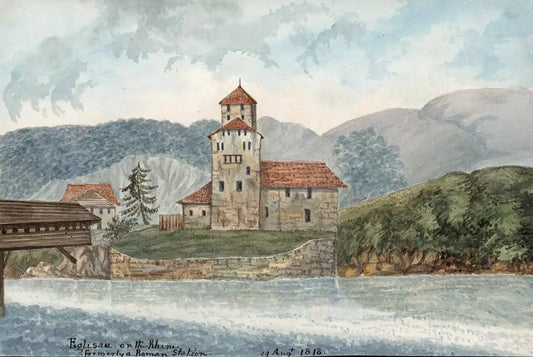 Elizabeth Campbell (1783-1861) Watercolour Painting 1818 Eglisau on the Rhine, formerly a Roman station, Switzerland