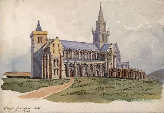 H. B. Garling - Watercolour Painting - Glasgow Cathedral Scotland 1843