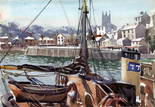 Arthur Royce Bradbury (1892-1977) Watercolour Painting - Boats In Harbour