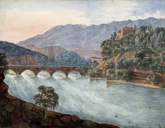 Elizabeth Campbell (1783-1861) Watercolour Painting - Pont De Sierre 1822