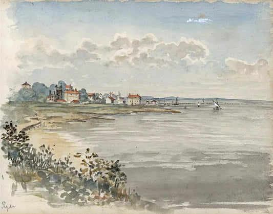 Sir James Lillyman Caldwell (1770-1863) - Watercolour Painting - Coast At Ryde, Isle of Wight c1843