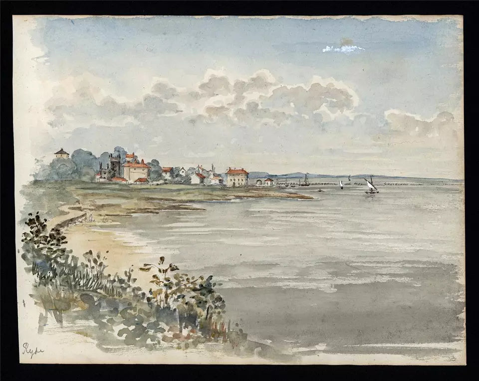 Sir James Lillyman Caldwell (1770-1863) - Watercolour Painting - Coast At Ryde, Isle of Wight c1843