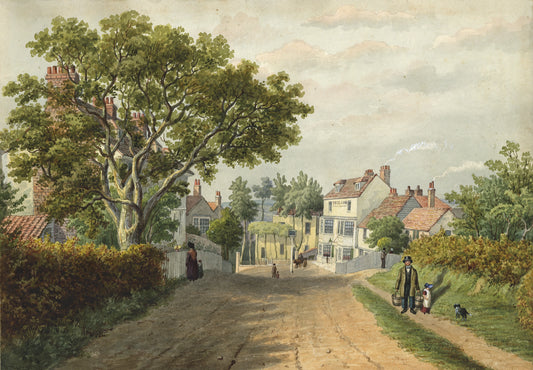 William Hubbard (1804-1870) Watercolour Painting - Crayford Hill Kent
