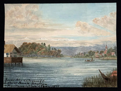 Elizabeth Campbell (1783-1861) Watercolour Painting - Lake of Thun, Jungfrau, Switzerland 1820