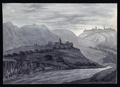 Elizabeth Campbell (1783-1861) - Watercolour Painting - Langres France - 1824