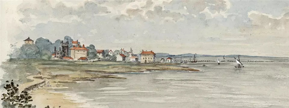 Sir James Lillyman Caldwell (1770-1863) - Watercolour Painting - Coast At Ryde, Isle of Wight c1843