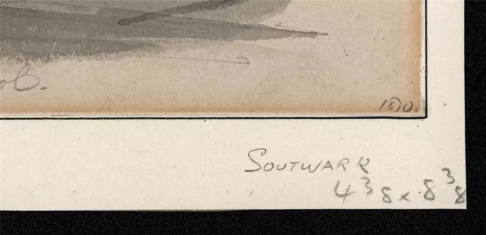 After Daniel Lysons - Watercolour Painting Environs Of London - Southwark 1810