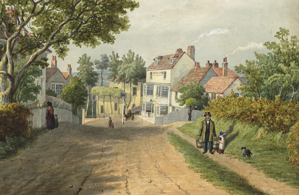 William Hubbard (1804-1870) Watercolour Painting - Crayford Hill Kent