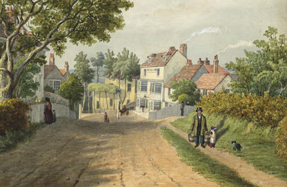 William Hubbard (1804-1870) Watercolour Painting - Crayford Hill Kent