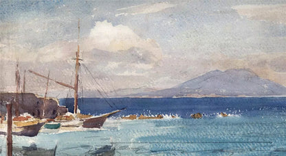 Cedric J. Kennedy (1898-1968) - Watercolour Painting - Bay Of Naples From Capri 1923