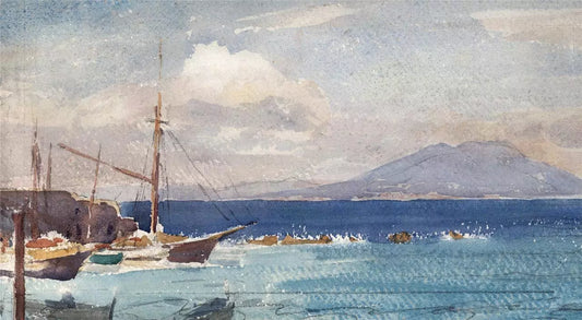 Cedric J. Kennedy (1898-1968) - Watercolour Painting - Bay Of Naples From Capri 1923