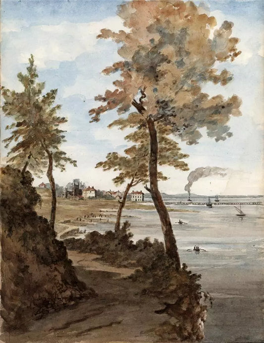 Sir James Lillyman Caldwell (1770-1863) - Watercolour Painting - Ryde, Isle of Wight - c1843