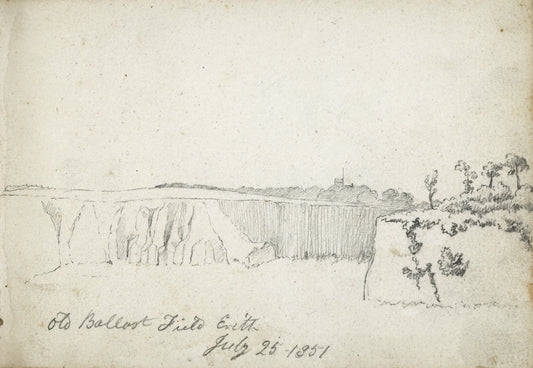 William Hubbard (1804-1870) Pencil Drawing - Old Ballast Field Erith 1851