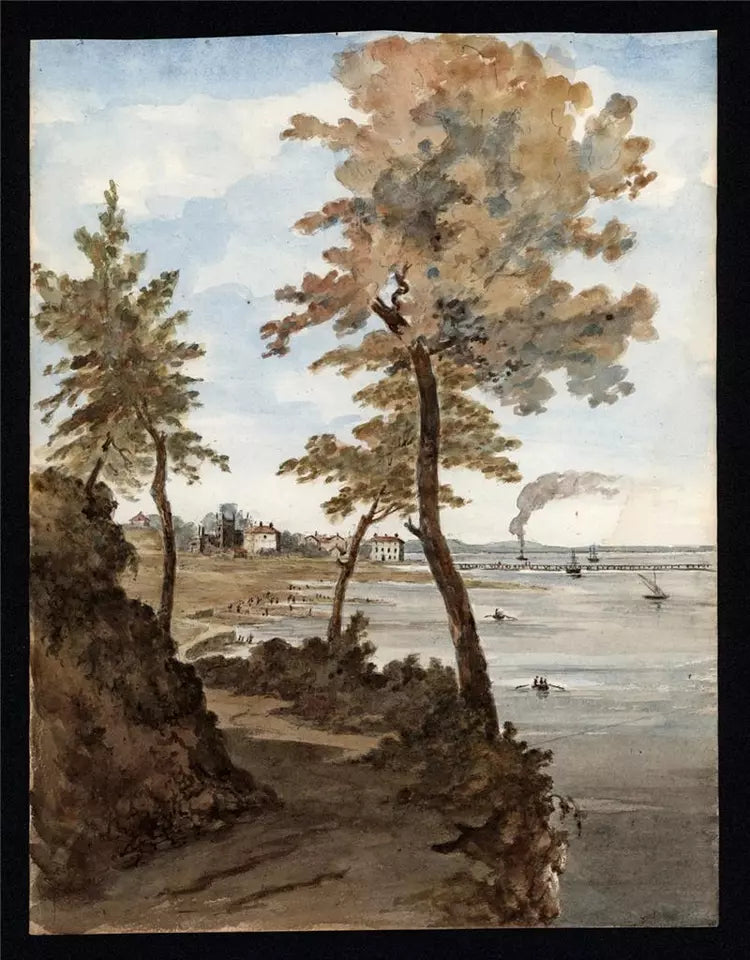 Sir James Lillyman Caldwell (1770-1863) - Watercolour Painting - Ryde, Isle of Wight - c1843