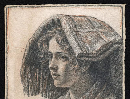 Hermann Hirsch (1861-1934) - Antique Pencil Drawing - Portrait Of A Lady