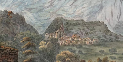 Elizabeth Campbell (1783-1861) Watercolour Painting - La Ville Switzerland - Road To Chamonix 1822