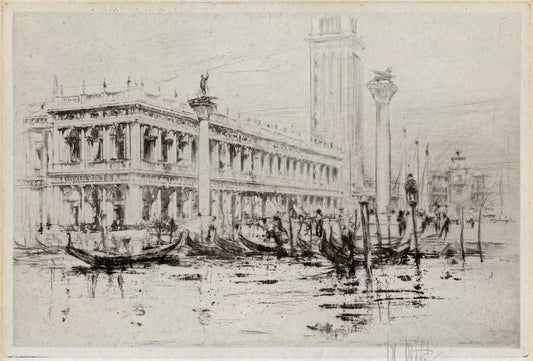 William Walcot (1874-1943) Signed Etching - The Library Of San Marco Venice 1920