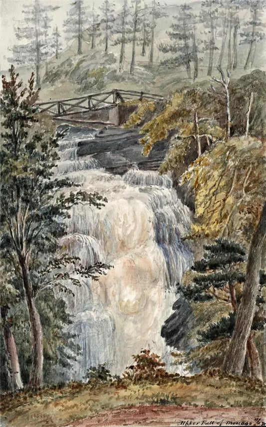 Falls Of Moness Perthshire Scotland 1877 - Watercolour Painting - Algerina Peckover (1841-1927)