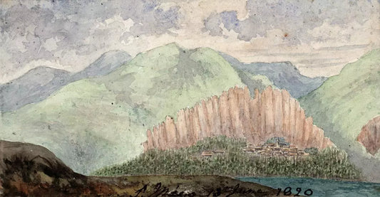 Elizabeth Campbell (1783-1861) Watercolour Painting - Mountain Village - 1820