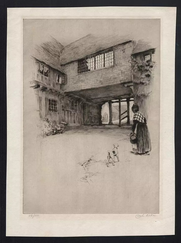 Cecil Aldin (1870-1935) - Pencil Signed Etching - Penshurst