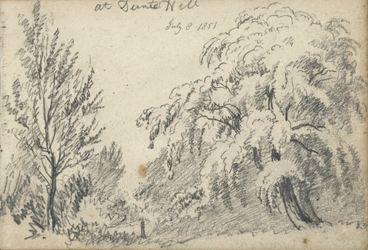 William Hubbard (1804-1870) - Pencil Drawing - Dunts Hill Garratt Lane Surrey 1851