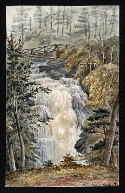Falls Of Moness Perthshire Scotland 1877 - Watercolour Painting - Algerina Peckover (1841-1927)