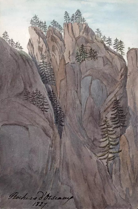 Elizabeth Campbell (1783-1861) Watercolour Painting - Rochers - European Mountains 1827