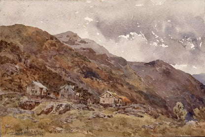 Borgund Norway 1889 - Antique Watercolour Painting - 19th Century