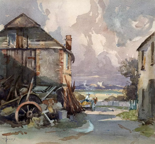 William Hyams (1878-1952) Watercolour Painting - Rural Landscape Scene