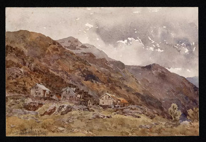 Borgund Norway 1889 - Antique Watercolour Painting - 19th Century