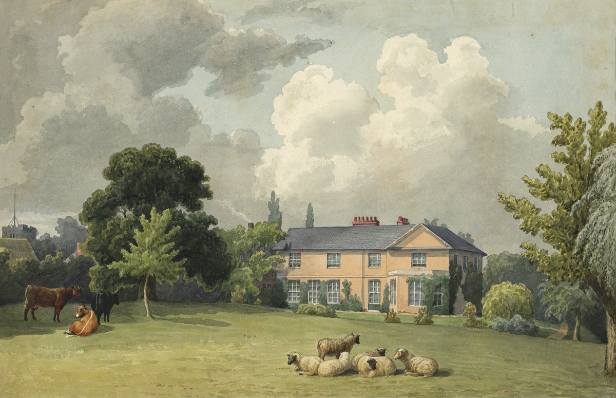 William Hubbard (1804-1870) Watercolour Painting - The Rectory Crayford Kent
