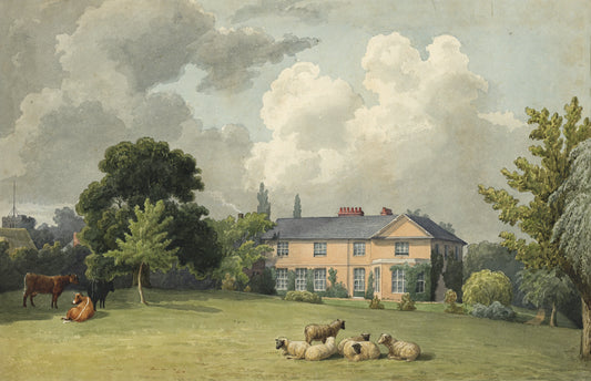 William Hubbard (1804-1870) Watercolour Painting - The Rectory Crayford Kent