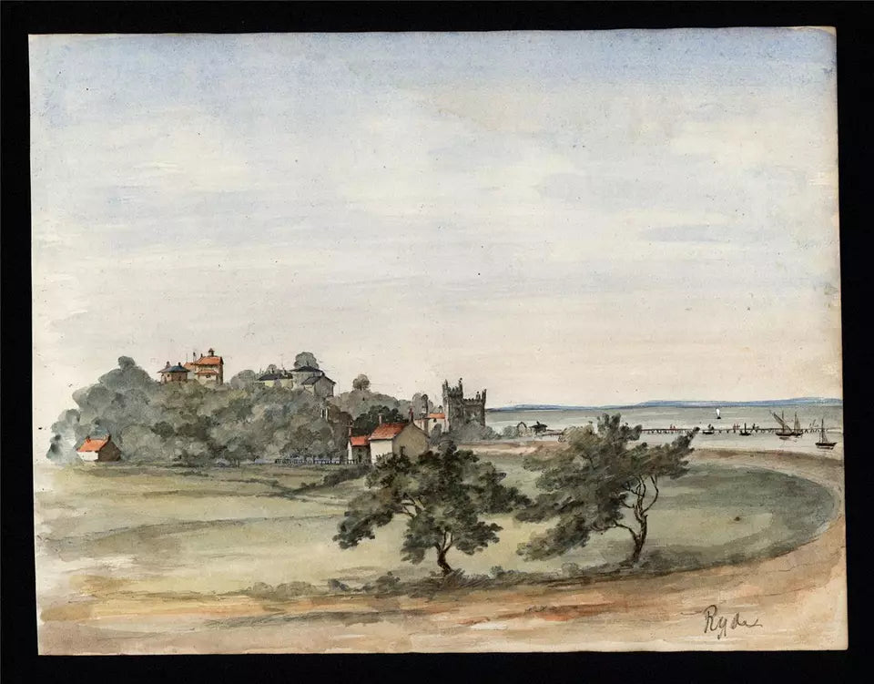 Sir James Lillyman Caldwell (1770-1863) - Watercolour Painting - Ryde, Isle of Wight c1843