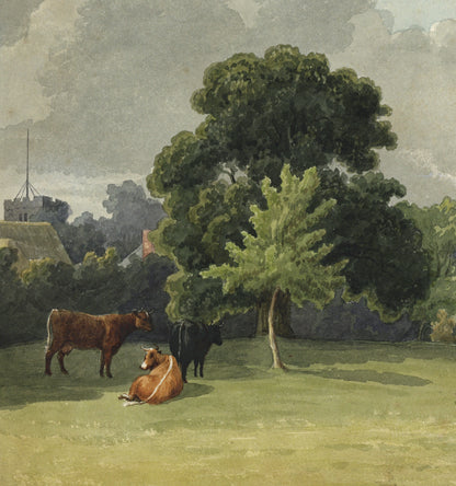 William Hubbard (1804-1870) Watercolour Painting - The Rectory Crayford Kent