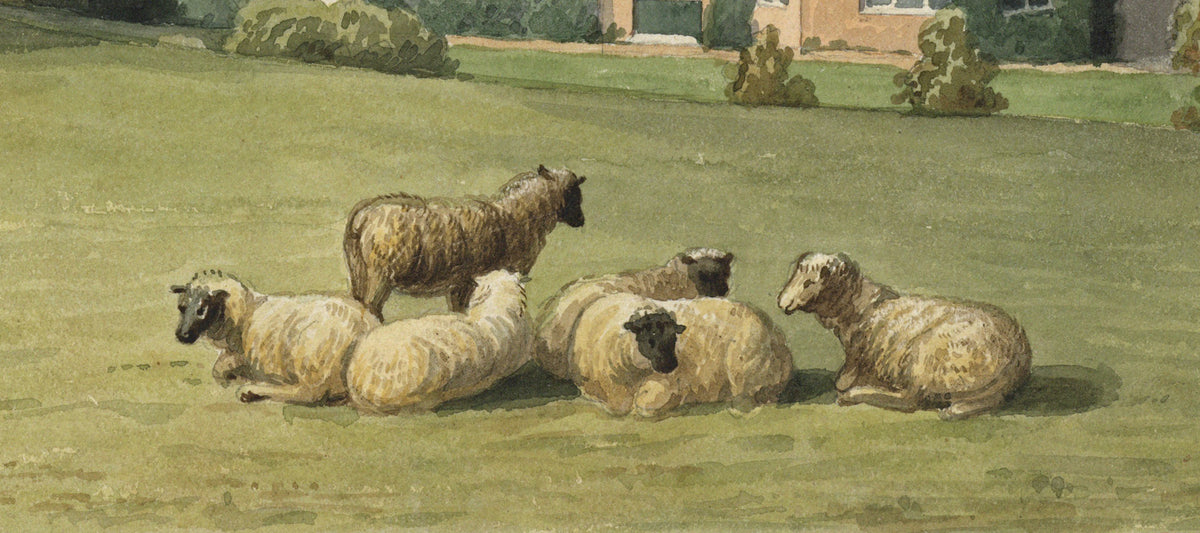 William Hubbard (1804-1870) Watercolour Painting - The Rectory Crayford Kent