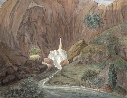 Elizabeth Campbell (1783-1861) Watercolour Painting - Sorgue River Vaucluse France