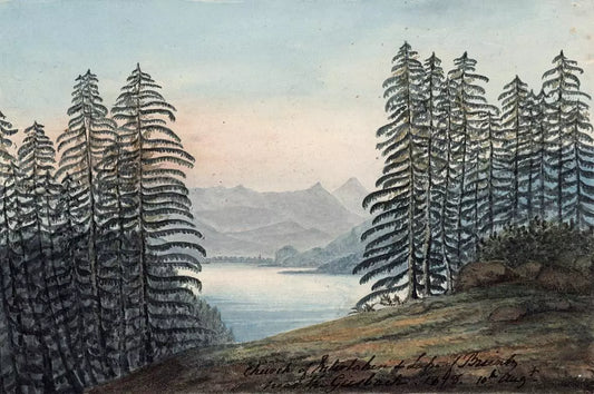 Elizabeth Campbell (1783-1861) Watercolour Painting - Church of Interlaken, Lake of Brienz Switzerland 1818