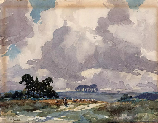 William Hyams (1878-1952) Watercolour Painting - Rural Landscape