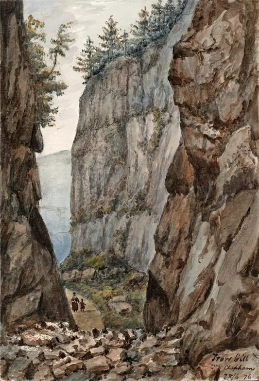 Trow Gill Near Clapham 1876 - Watercolour Painting - Algerina Peckover (1841-1927)