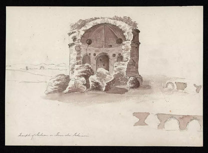 Elizabeth Campbell (1783-1861) Watercolour Painting - Temple Of Fortuna Italy