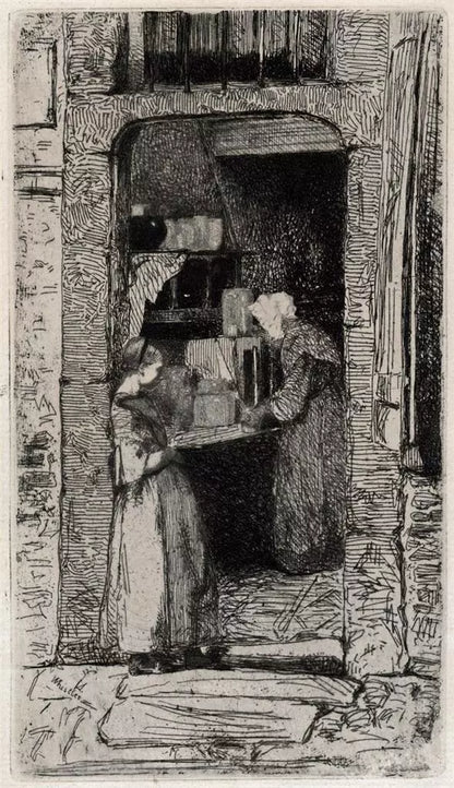 James Abbott McNeill Whistler - Antique Etching - La Marchande de Moutarde 1858