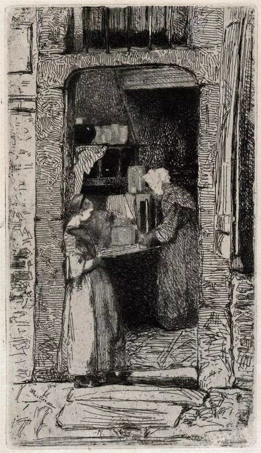 James Abbott McNeill Whistler - Antique Etching - La Marchande de Moutarde 1858