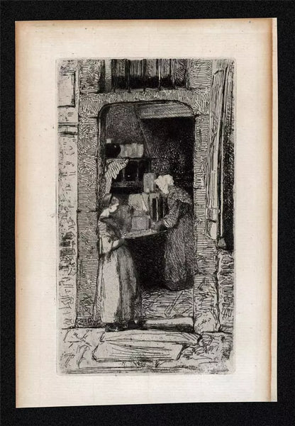 James Abbott McNeill Whistler - Antique Etching - La Marchande de Moutarde 1858