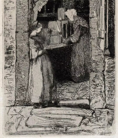 James Abbott McNeill Whistler - Antique Etching - La Marchande de Moutarde 1858