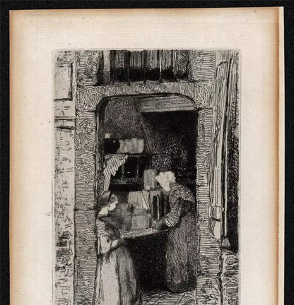 James Abbott McNeill Whistler - Antique Etching - La Marchande de Moutarde 1858